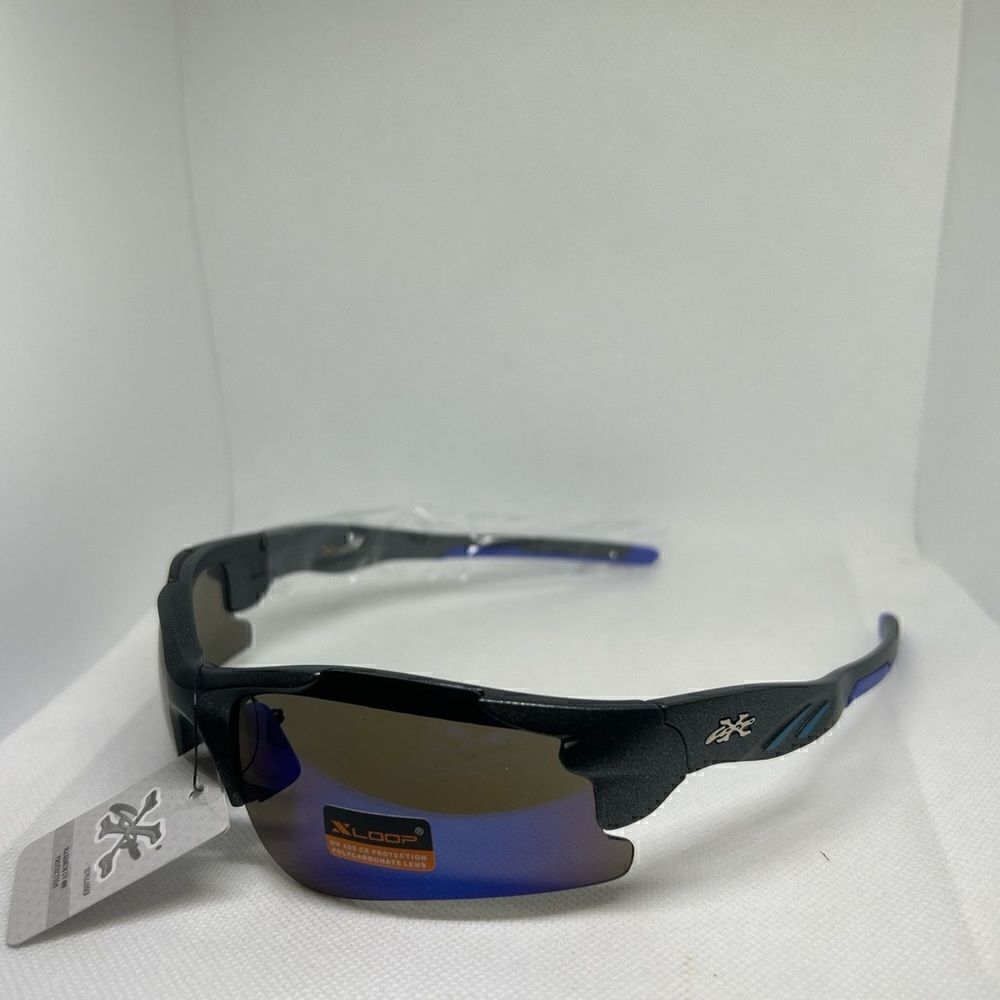 X-Loop Semi Rimless Wrap Mirrored Sunglasses